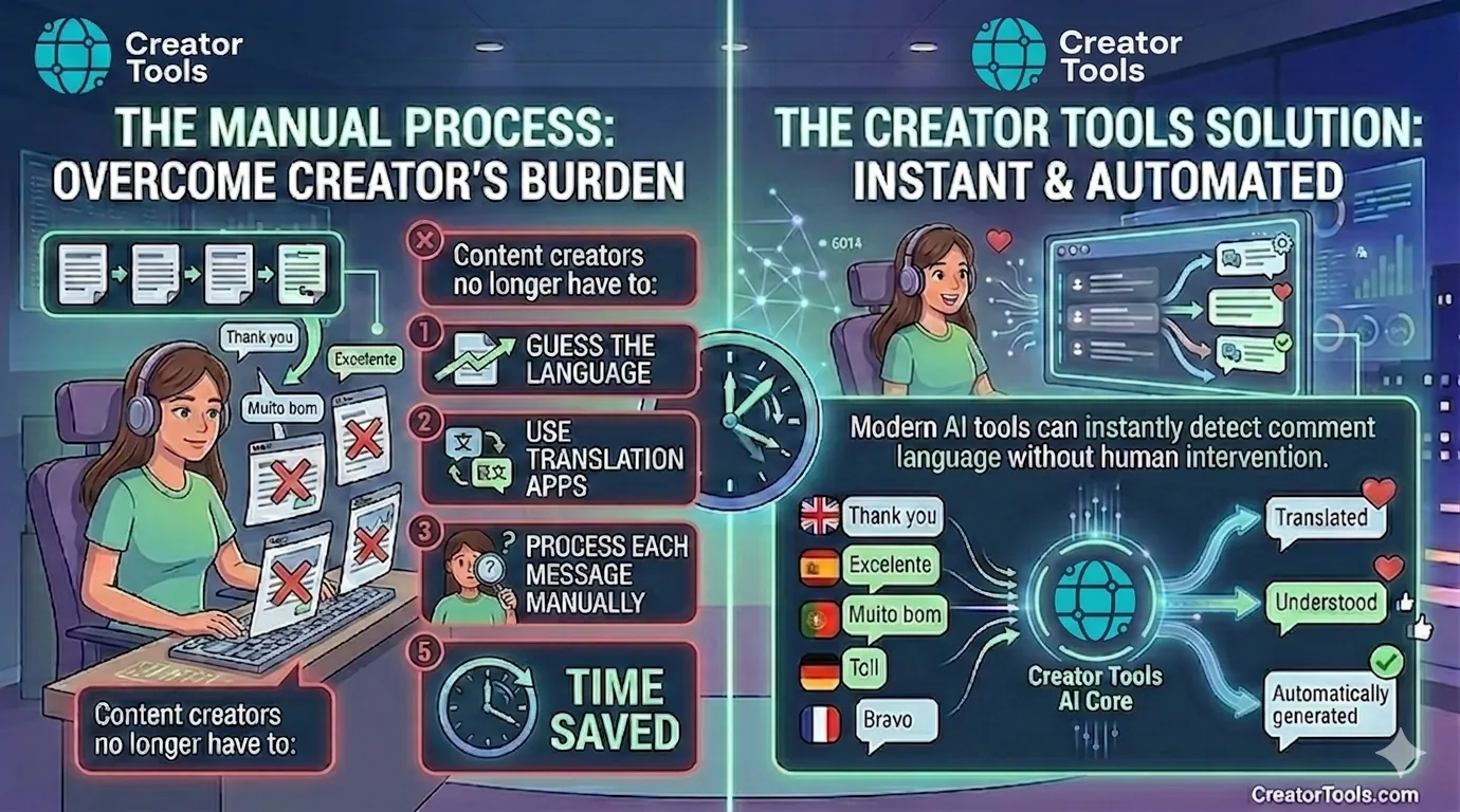 Infografía: con IA, los creadores ya no adivinan el idioma, no usan apps de traducción ni procesan cada mensaje a mano