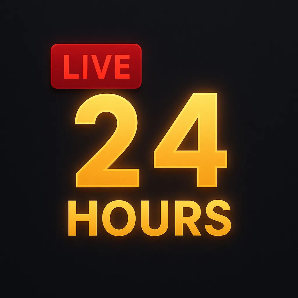 Insignia LIVE sobre las palabras 24 hours
